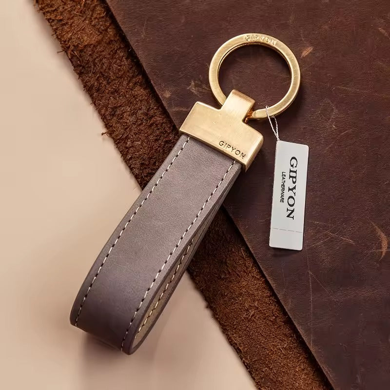 Leather & Metal Keychain